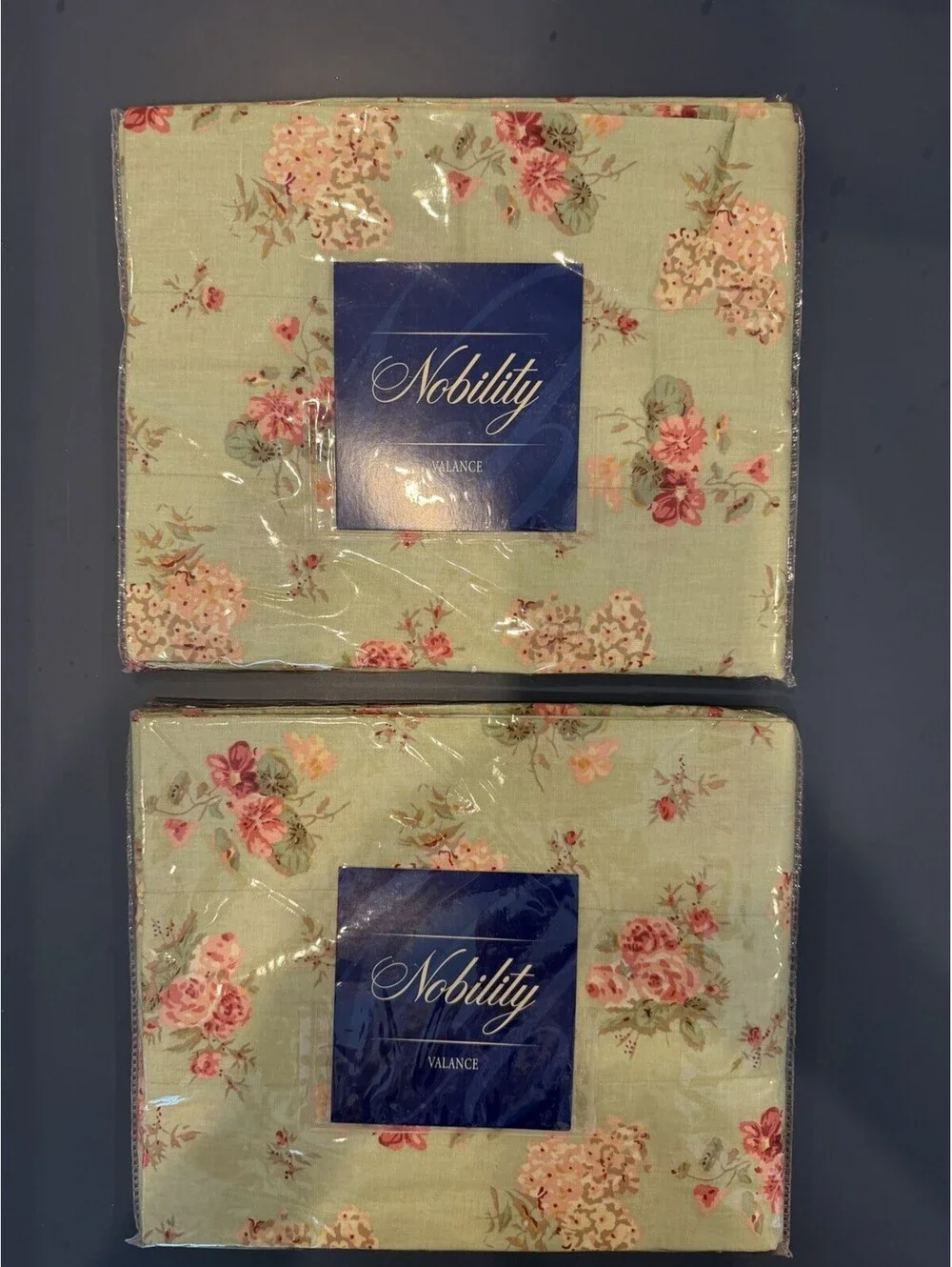 Nobility Valance Floral 100% Cotton Shabby Chic Design Set Of 2 New 86X15